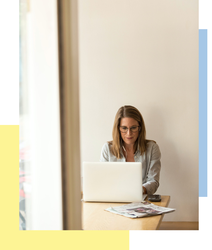 Woman working on computer